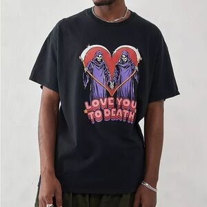 Love You To Death Steven Rhodes Black Graphic T-Shirt